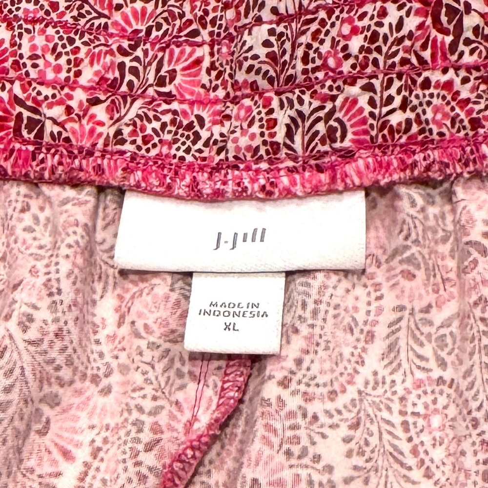 J. Jill Pink Paisley Wide Leg Crop Pants with Pockets NWOT - Picture 9 of 13